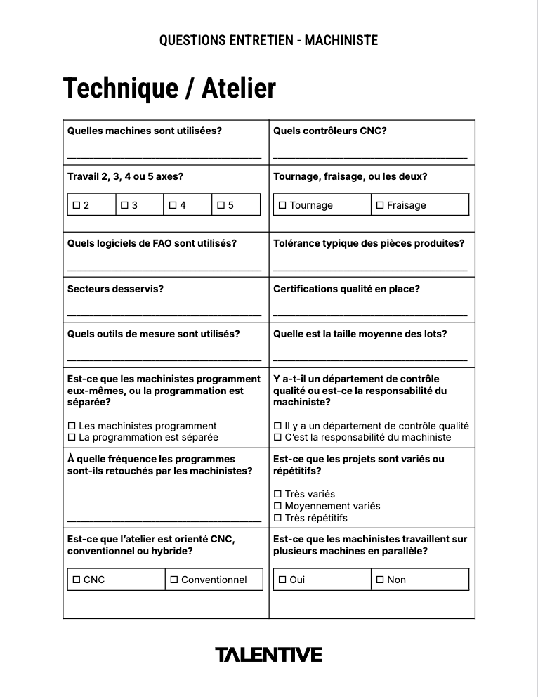 questions entretien embauche machiniste