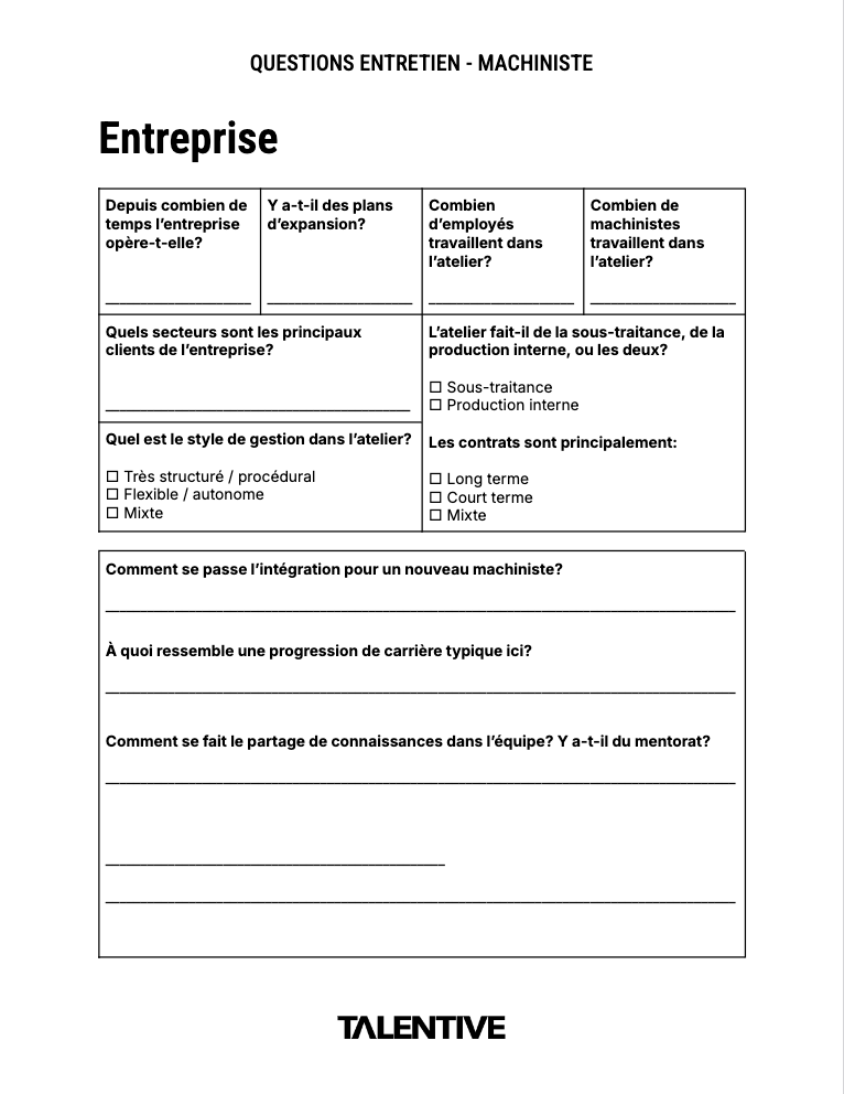 questions entretien embauche machiniste